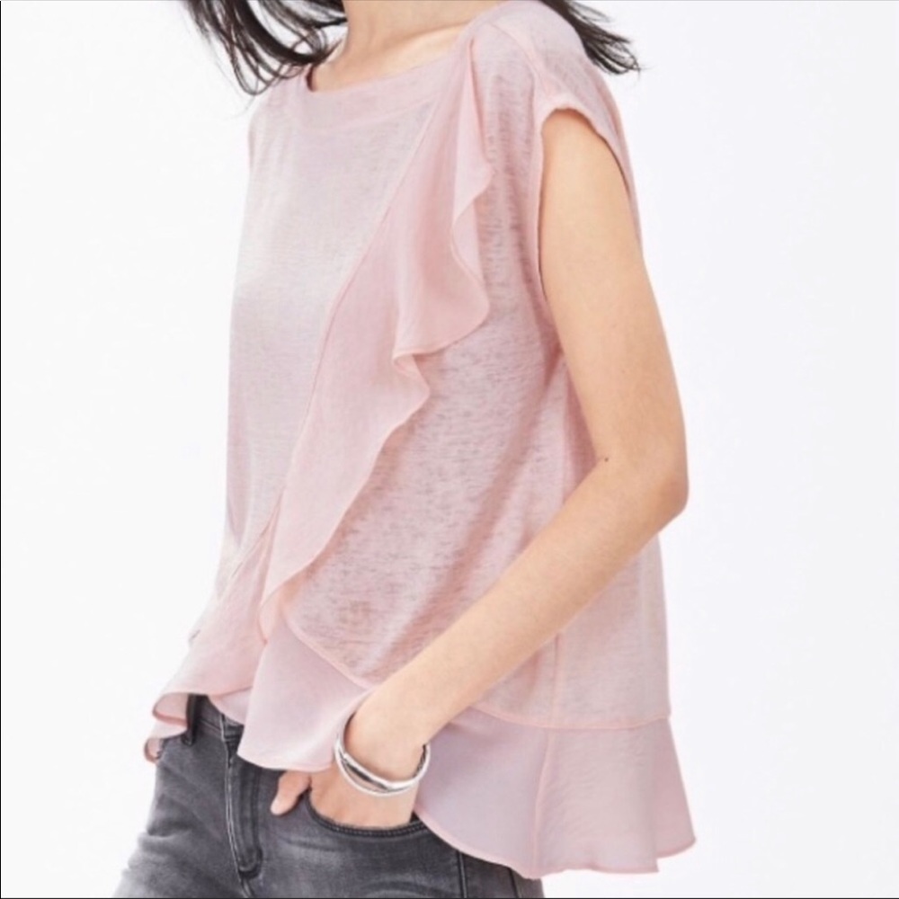 NWT Banana Republic pink ruffle top